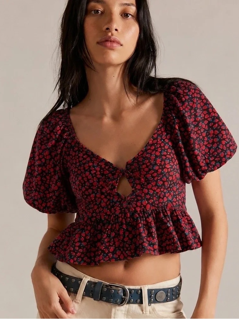 Band of the Free Los Angeles Strawberry Print Crop Top